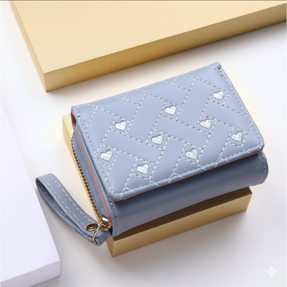 Jual Dompet Mini Wanita Aurora Bordir Lipat Kecil Aesthetic Korea Muat ...
