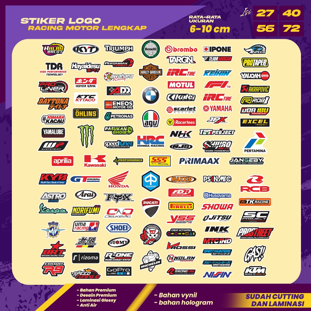 Jual Stiker/Sticker Logo Racing Lengkap | Shopee Indonesia