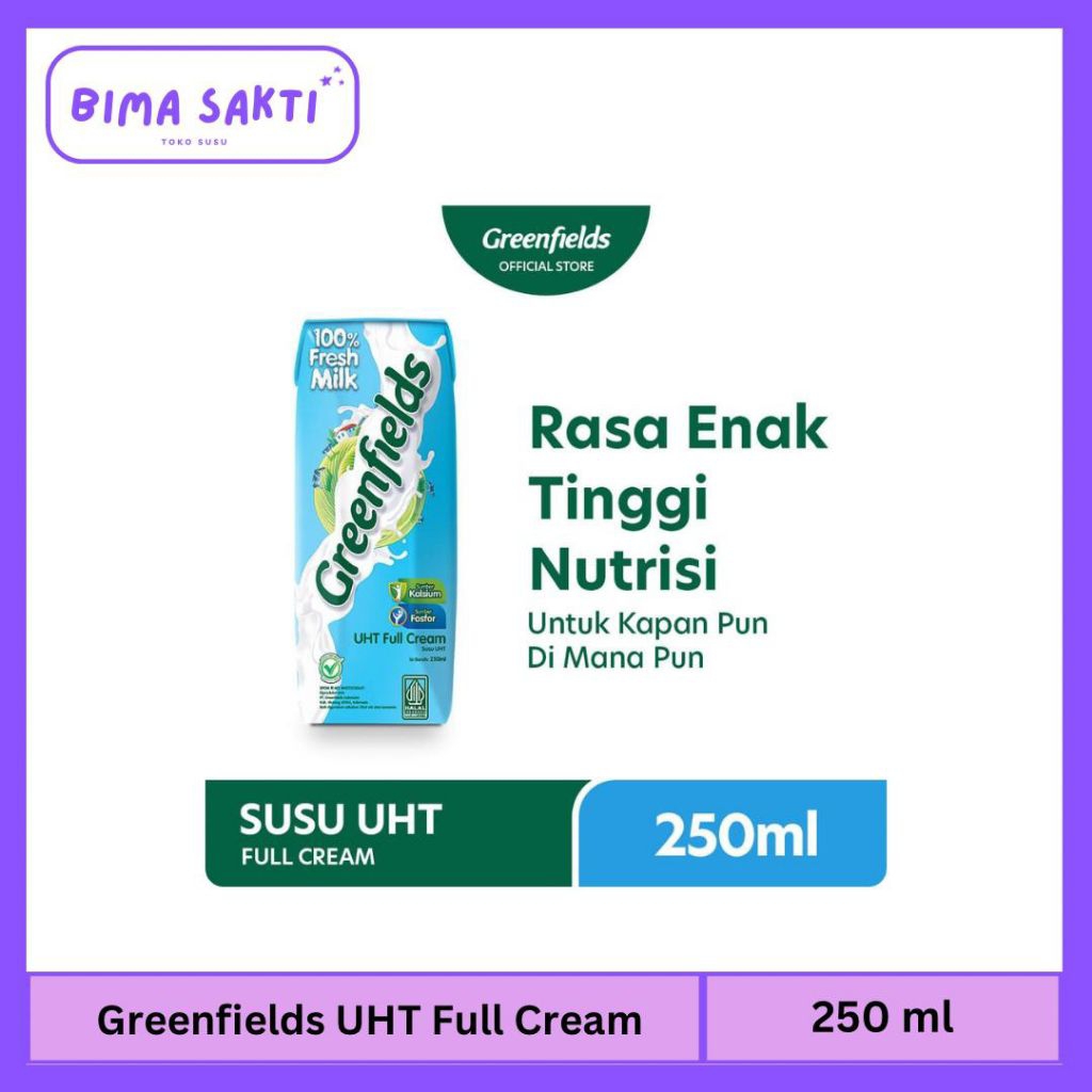 Jual Greenfields UHT Full Cream 250 ml x karton | Shopee Indonesia