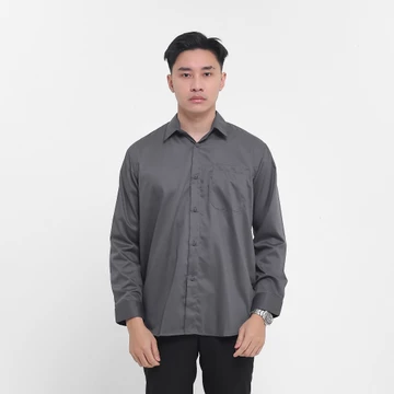 Heyplain Kemeja Lengan Panjang Hitam Kemeja Pria Lengan Panjang