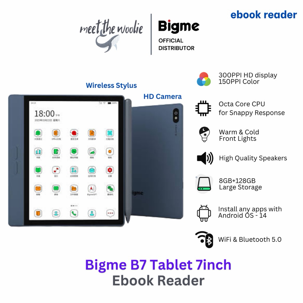 Jual Bigme B7 Color with Stylus Pen Ebook Reader Notepad, 7 Inch E ...