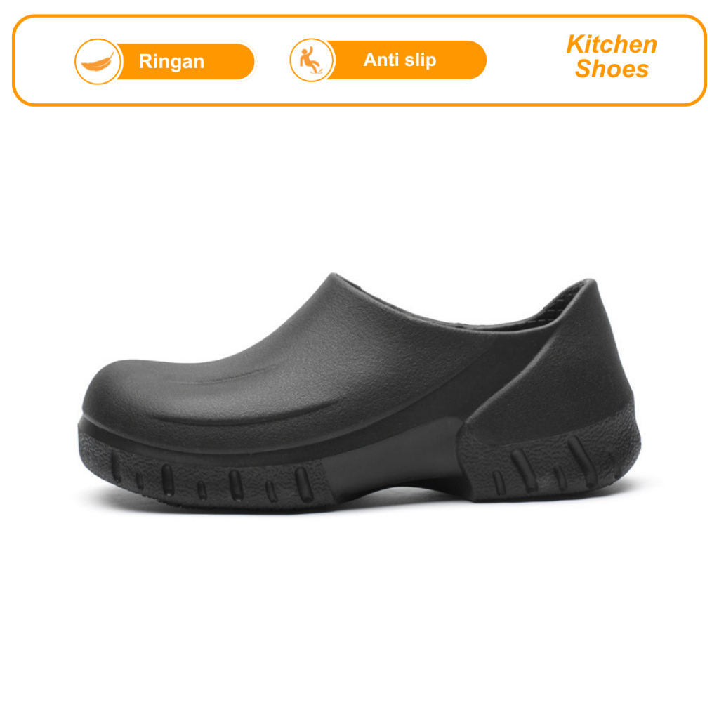 Jual Sepatu Kitchen Anti Slip Sepatu Chef Kitchen Shoes 9033 Hitam ...