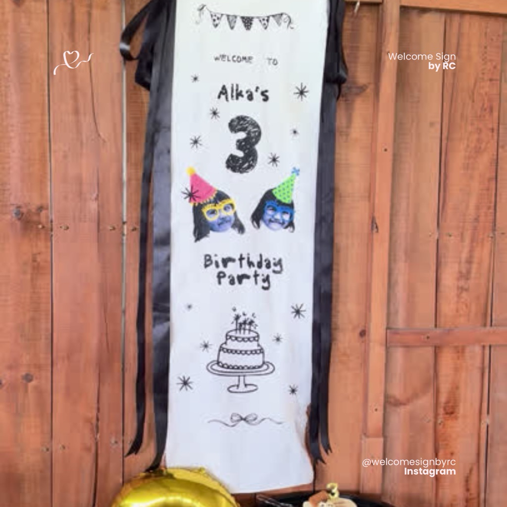 Jual WELCOME SIGN | WEDDING SIGN KAIN | UKURAN LENGKAP CUSTOM DESAIN ...