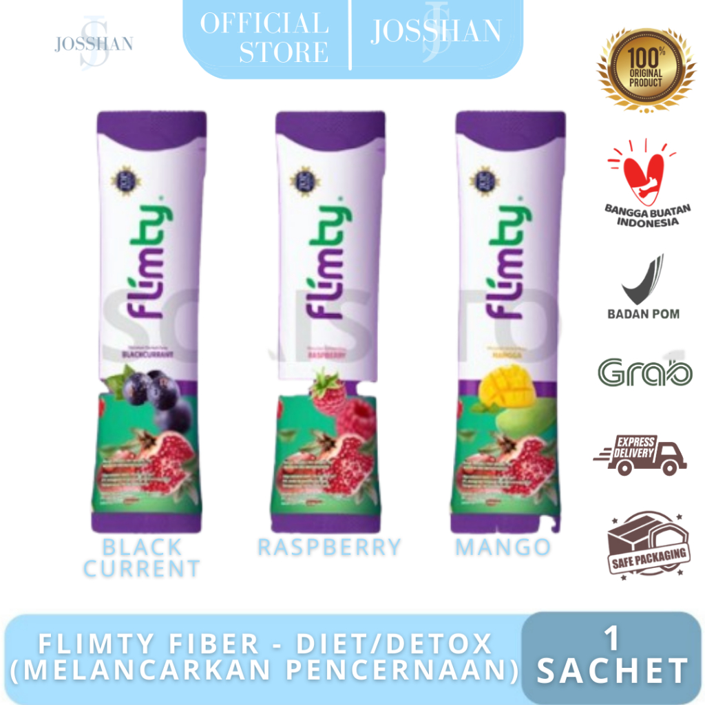 Jual (COD/GRAB) *TERLARIS* FLIMTY FIBER RASA BLACKCURRENT / RASPBERRY ...