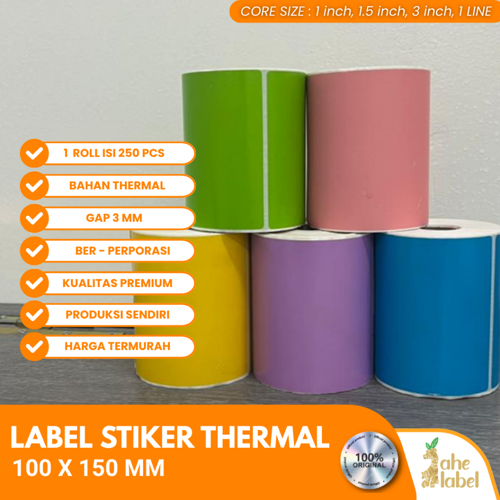 Jual Kertas Label Thermal 100x150 mm isi 250 Pcs/ Label thermal barcode ...