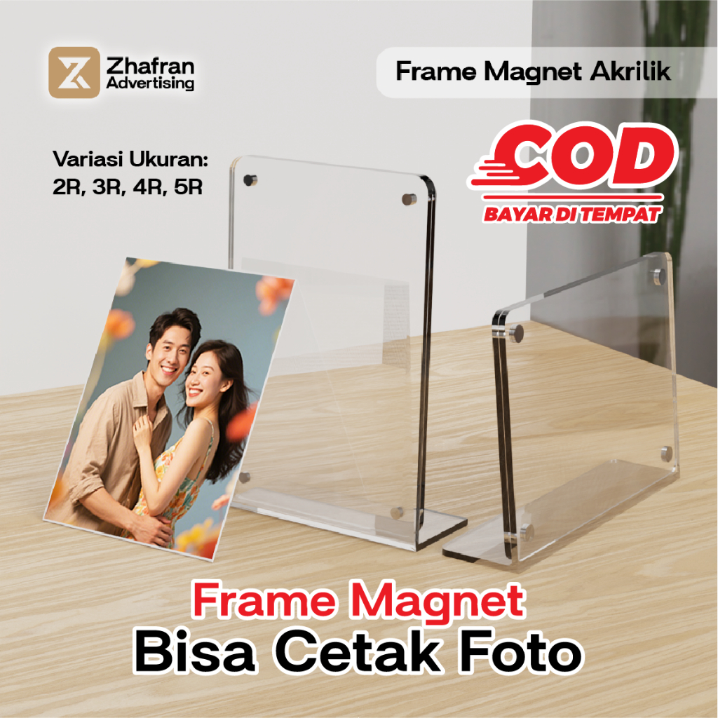 Jual Frame Magnet Akrilik + Cetak Foto 2R 3R 4R 5R / Bingkai Foto ...