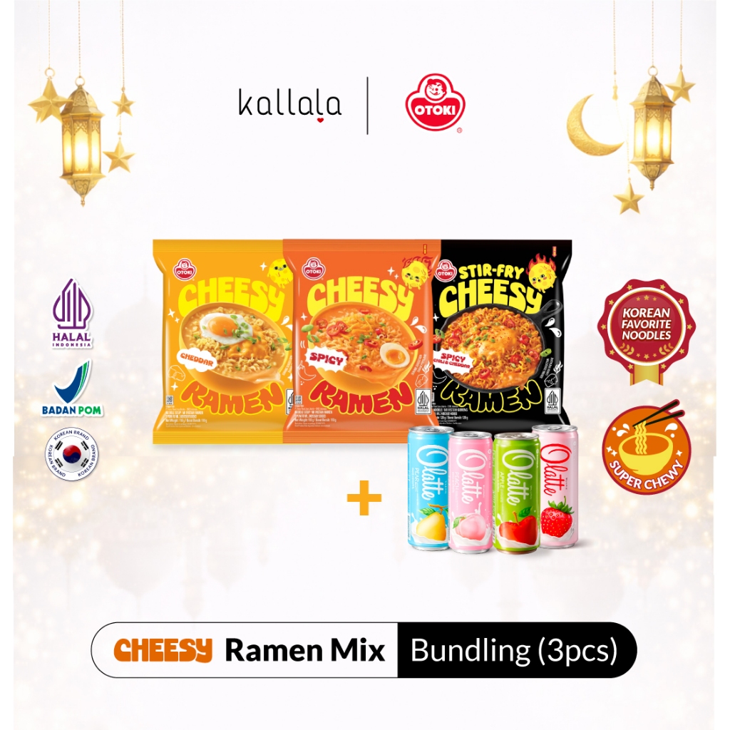 Jual OTOKI All Cheesy Series Ramen Halal Package - Cheesy Ramen Cheddar ...