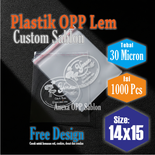Jual Plastik OPP 14x15 Tebal, Kemasan Roti/Bakery Sablon Custom ...