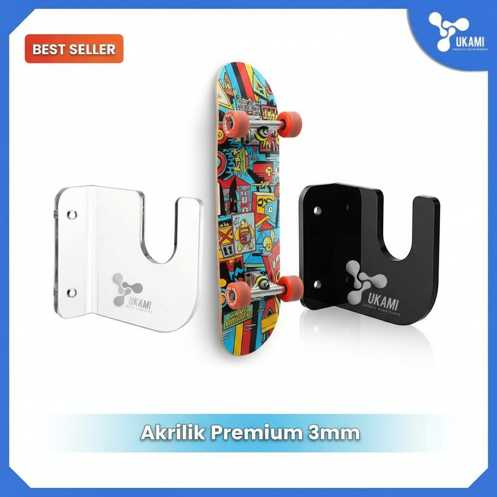 Jual UKAMI Rak Dinding Gantung Skateboard Akrilik Premium Holder Wall ...