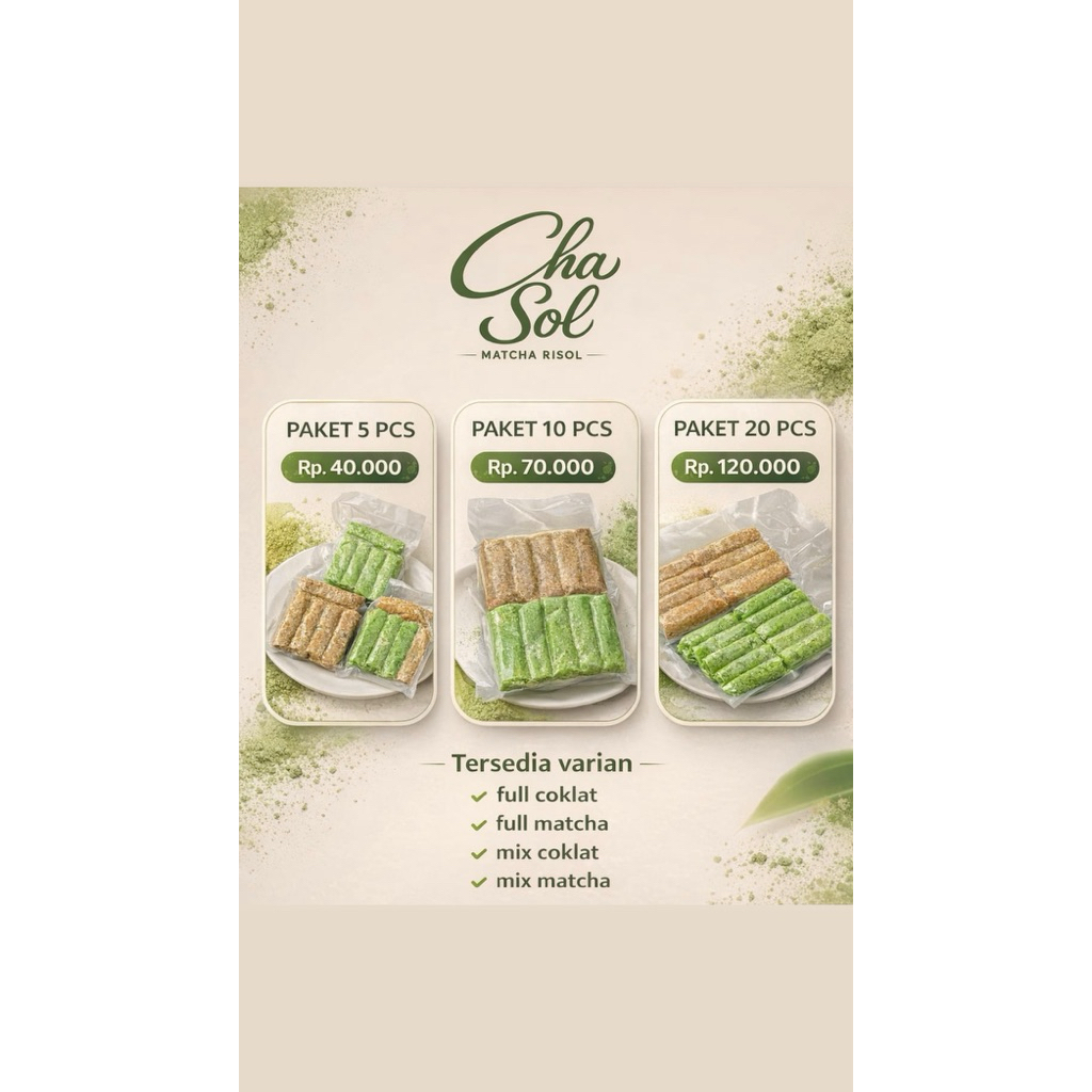 Jual PREMIUM RISOL MATCHA COKLAT | by CHASOL | Shopee Indonesia