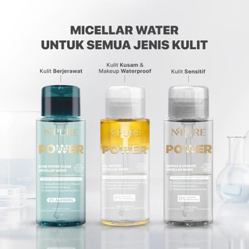 NPURE Gentle Hydrate Micellar Water 300ml Make Up Remover Pembersih Make Up Deep Cleansing No