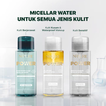 NPURE Acne Cica Power Clear Micellar Water 300ml Make Up Remover Untuk Kulit Berjerawat