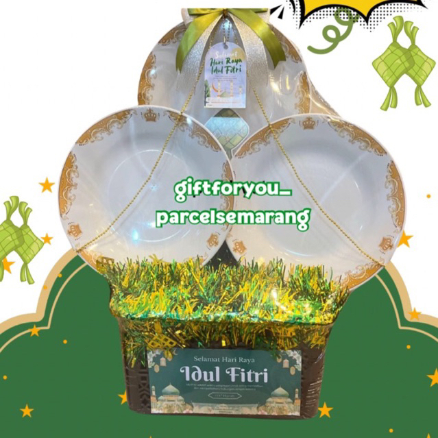 Ready instan parsel lebaran idul fitri parcel piring keramik hampers bingkisan