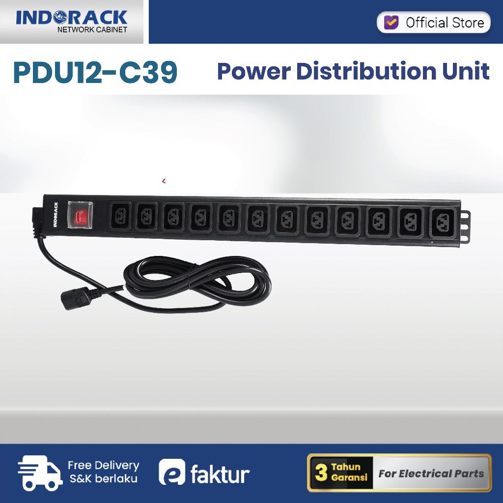 Jual Indorack Stop Kontak 12 Lubang C39 Power Distribution PDU 12 C39 ...