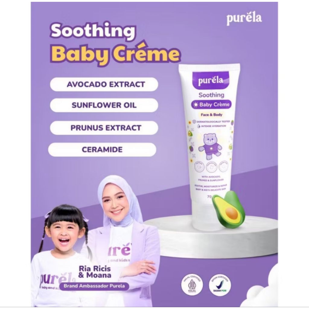 Jual PURELA Soothing Baby Creme 70gr || Purela Baby Cream 70gr | Shopee ...