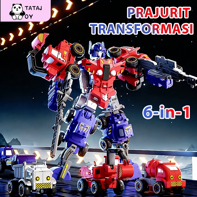Jual Tatajoy Mainan Mobil Robot Transformasi 6-in-1 Robot Transformer ...