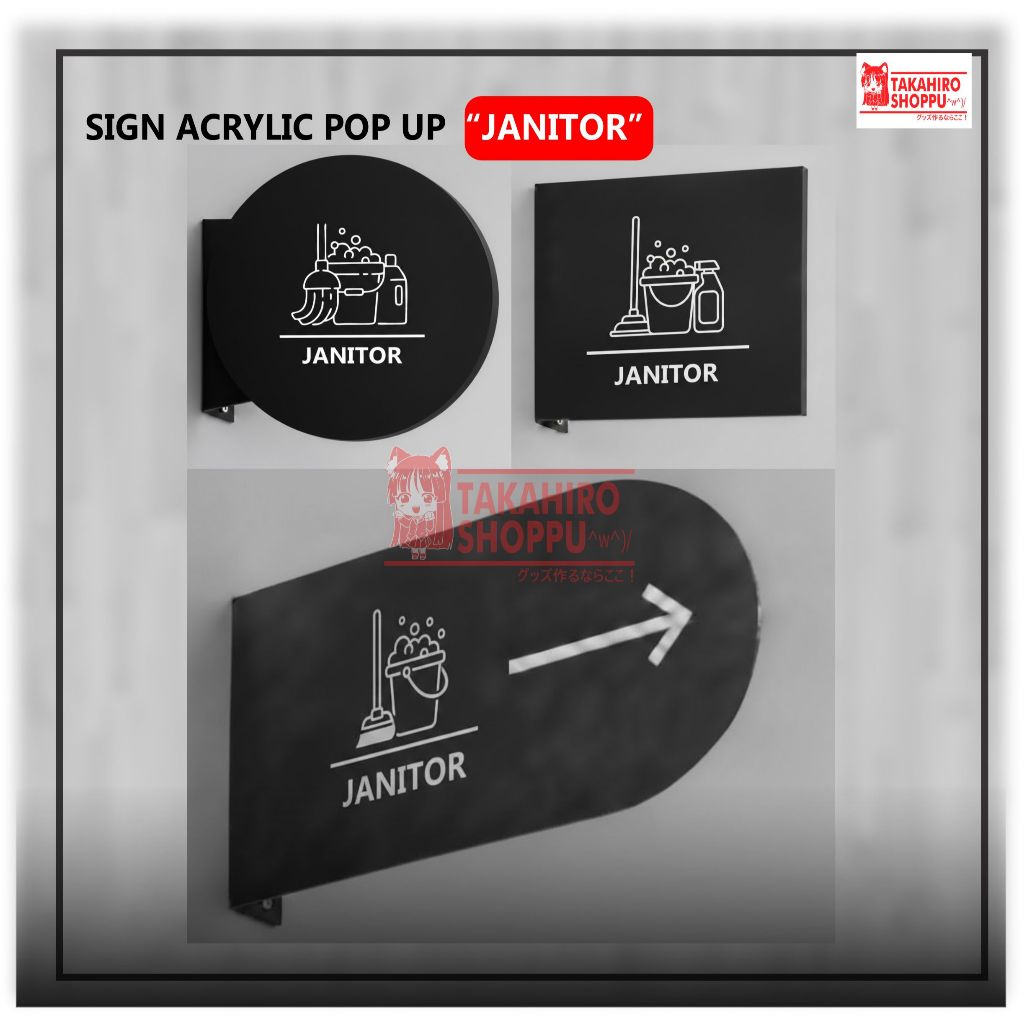 Jual SIGN ARYCLIC POP UP JANITOR / SIGNAGE POP UP AKRILIK JANITOR ...