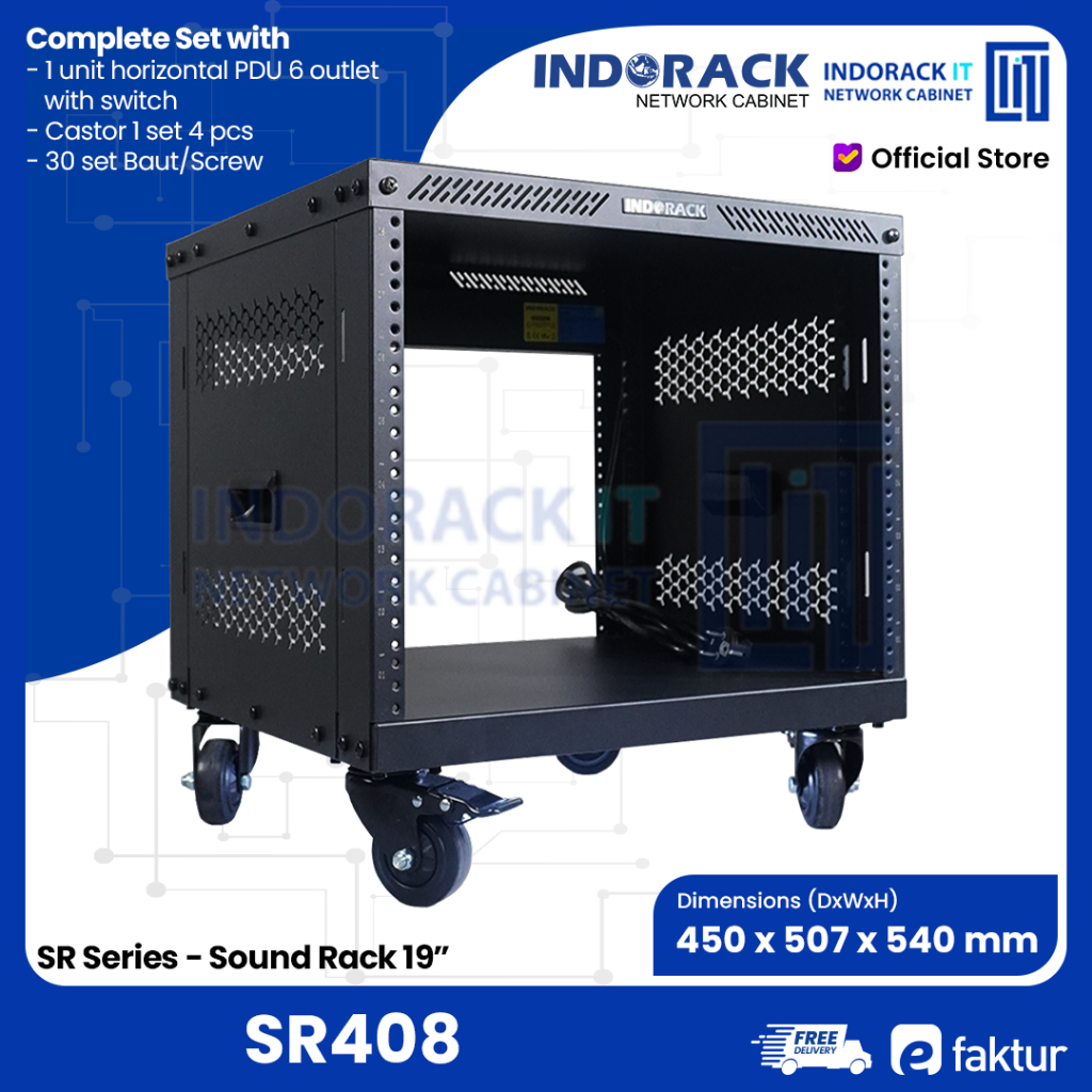 Jual Rack Audio 8U Depth 450mm Rack Audio Sound System Mixer SR408 ...