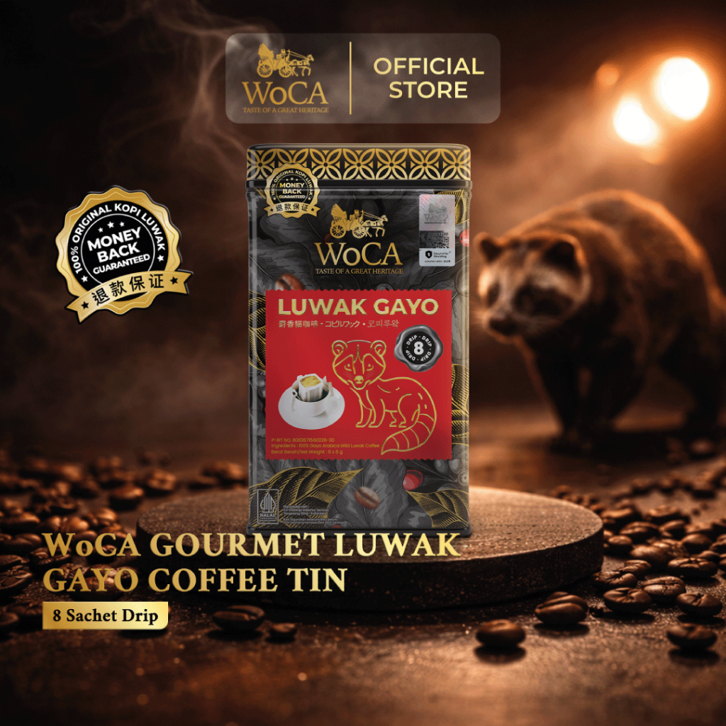 Jual WoCA Gourmet Luwak Gayo Coffee Tin 8 Sachet Drip | Shopee