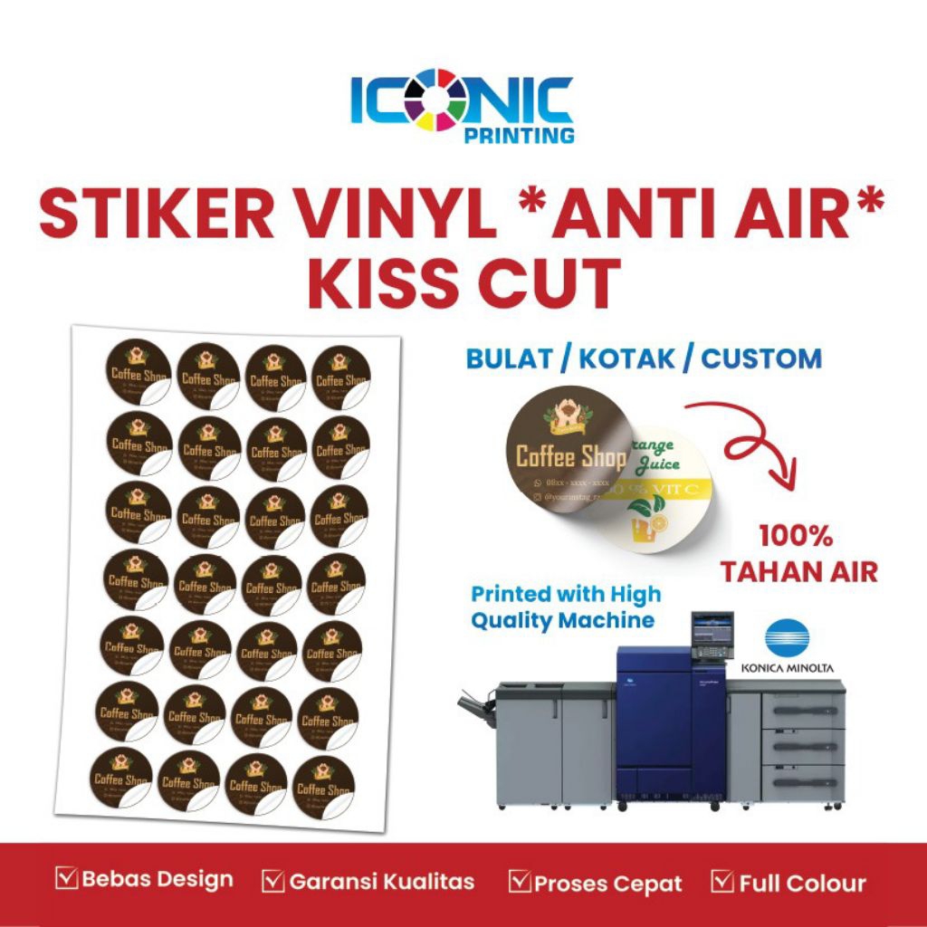 Jual Cetak Sticker Vinyl A3+ Print Stiker Vinil A3 | Glossy/Matte Doff ...