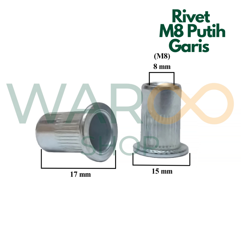 Jual Mur Rivet Nut Rivnut Nutsert Furniture Aluminium Baut M8 Mur M8 ...