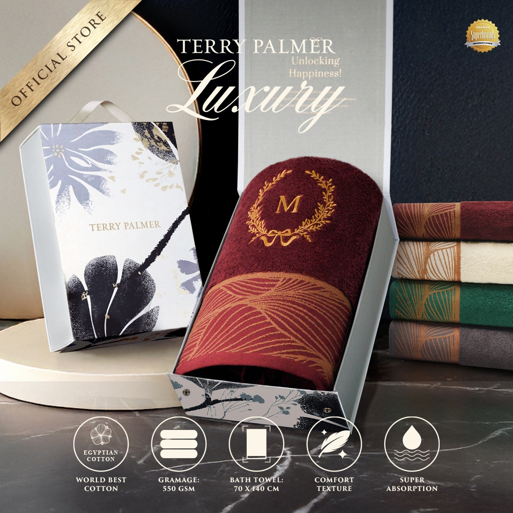 Terry Palmer Luxury - Goldline (Handuk Single Set) / Handuk Seserahan / Kado Pernikahan / Souvenir / Hadiah / Gift / Hampers