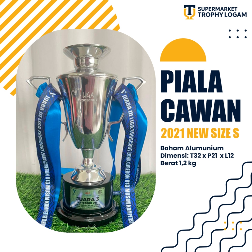 Jual Piala Champions Logam Aluminium Cawan 2021 Ukuran S Tinggi 32cm ...