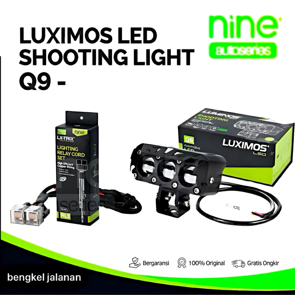 Jual [ORIGINAL]LUMINOS Q9 82Watt Lampu Tembak Sorot SQL 3mata Motor dan ...