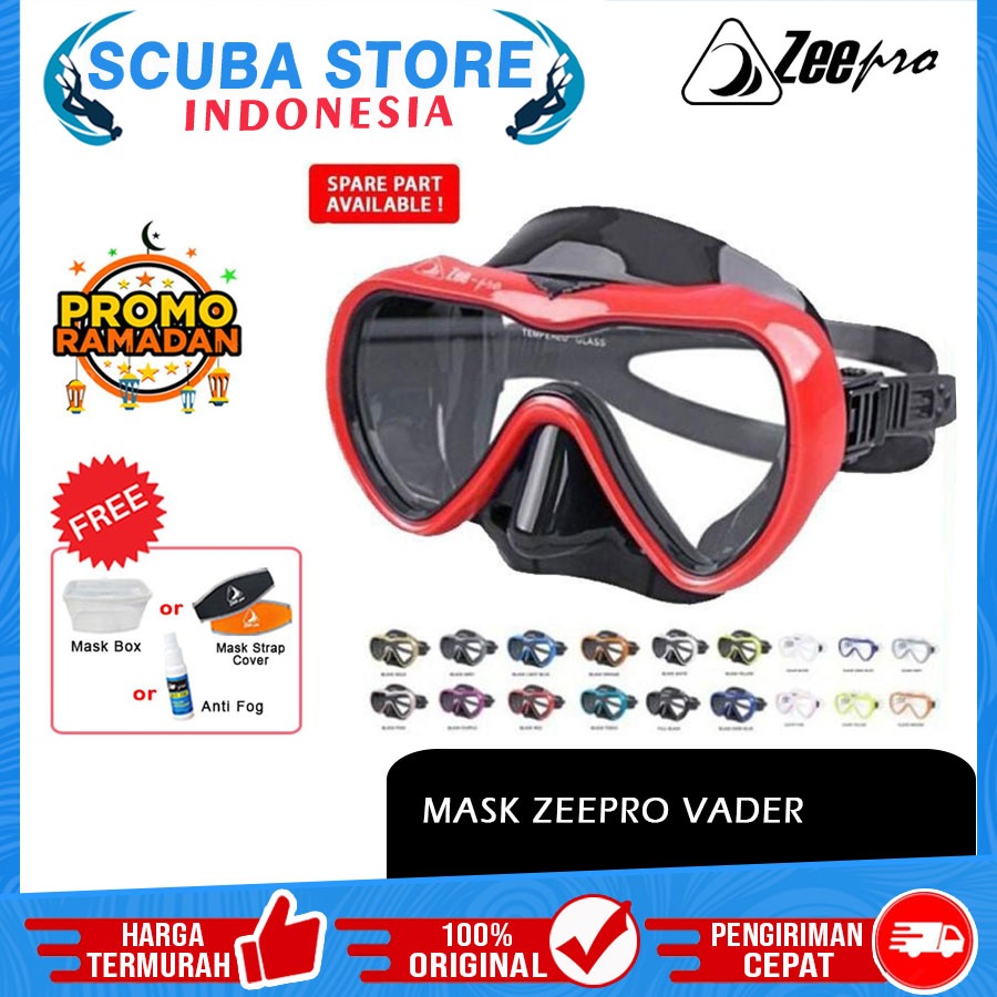 Jual Mask Diving Zeepro Vader HD Single Lens Anti Kabut Embun No Fog ...