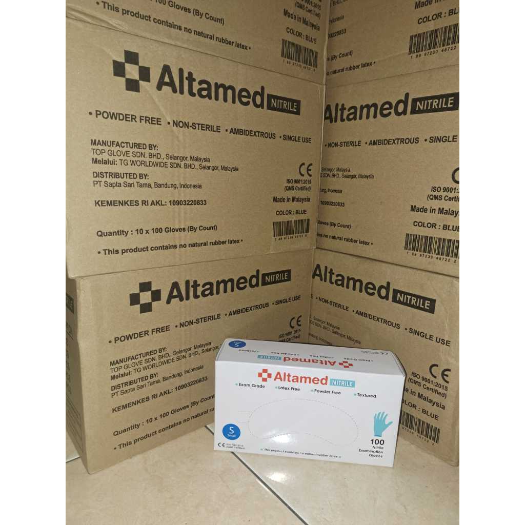 Jual Altamed Handscoon Nitril Biru / Sarung Tangan Nitril Biru Altamed ...