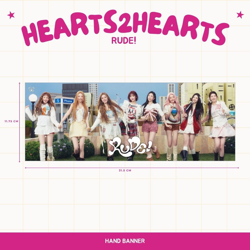 Jual HAND BANNER HEARTS2HEARTS RUDE HANDBANNER KPOP UNOFFICIAL H2H ...