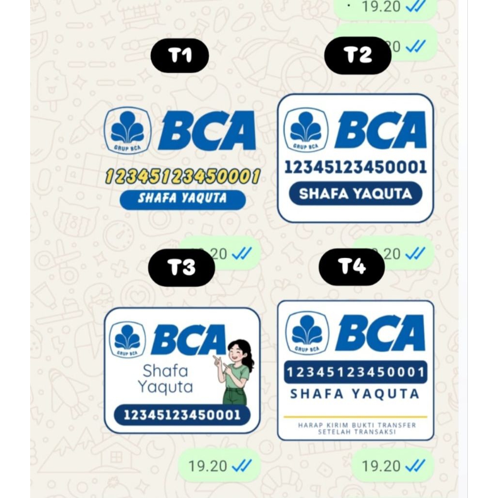 Jual STIKER W.A NOMOR REKENING / EWALLET | Shopee Indonesia