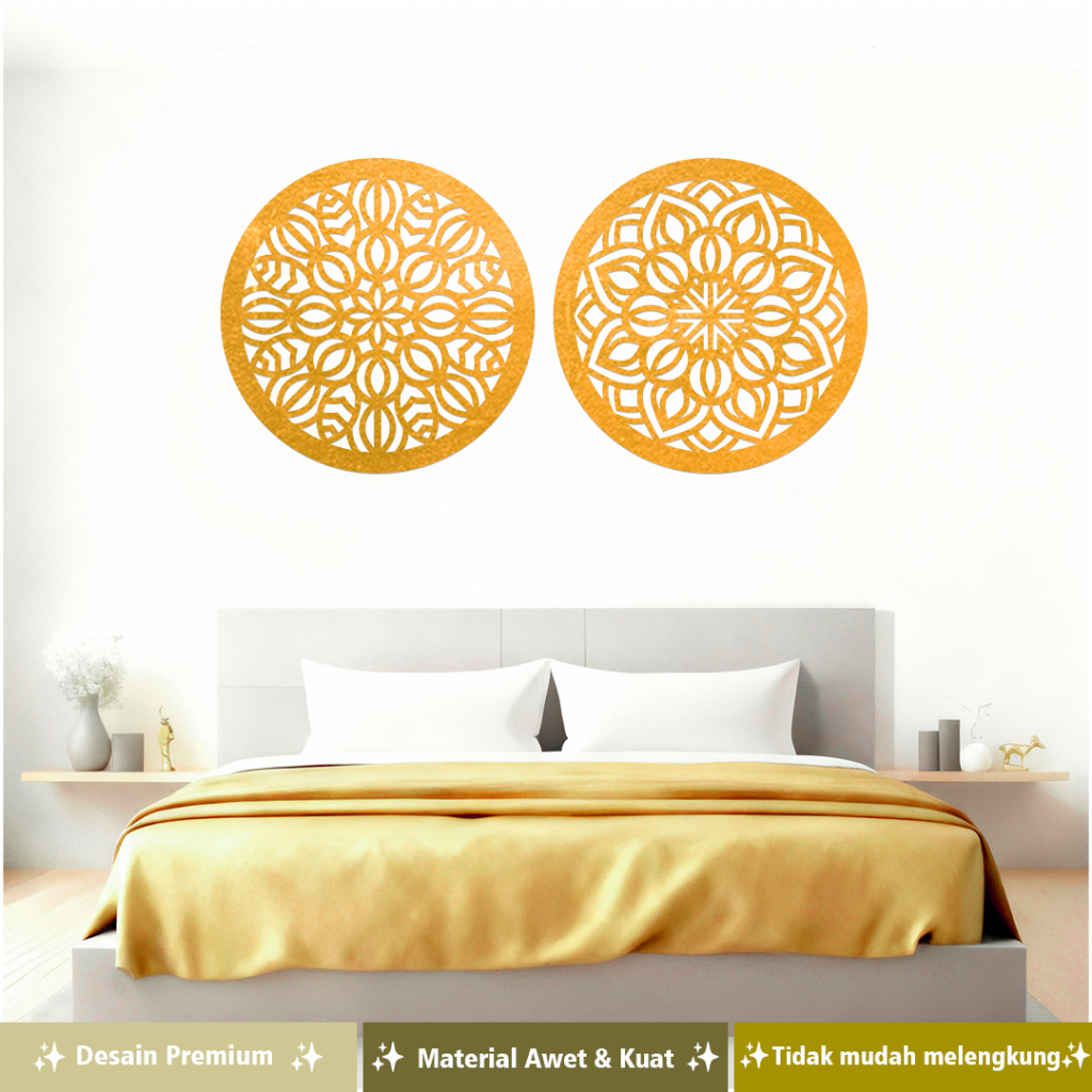 Hiasan Dinding Kayu Motif Mandala Aesthetic Pajangan Ruang Tamu Laser Cut Terlaris