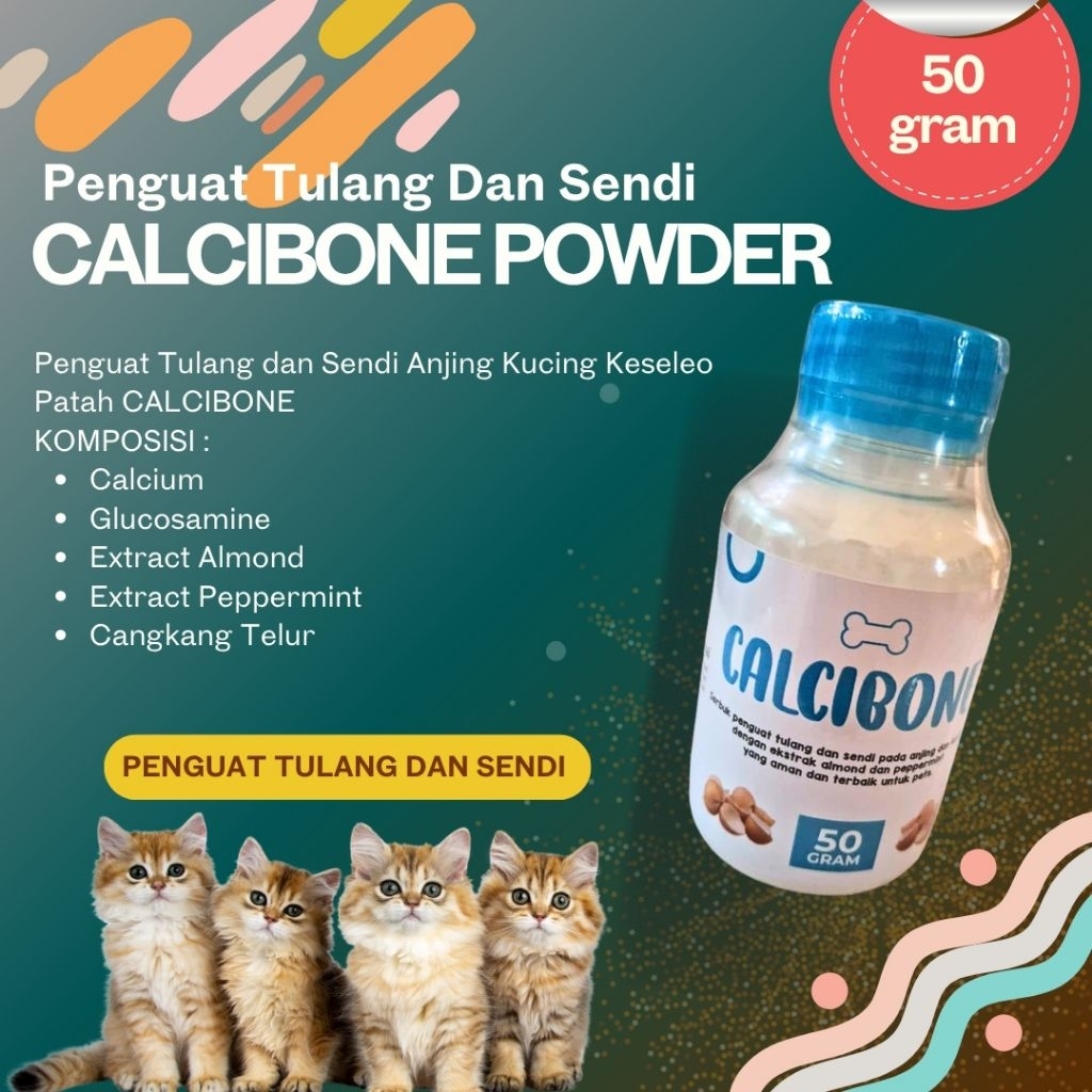 Jual Calcibone Powder 50gr, Penguat tulang sendi Anjing Kucing keseleo ...