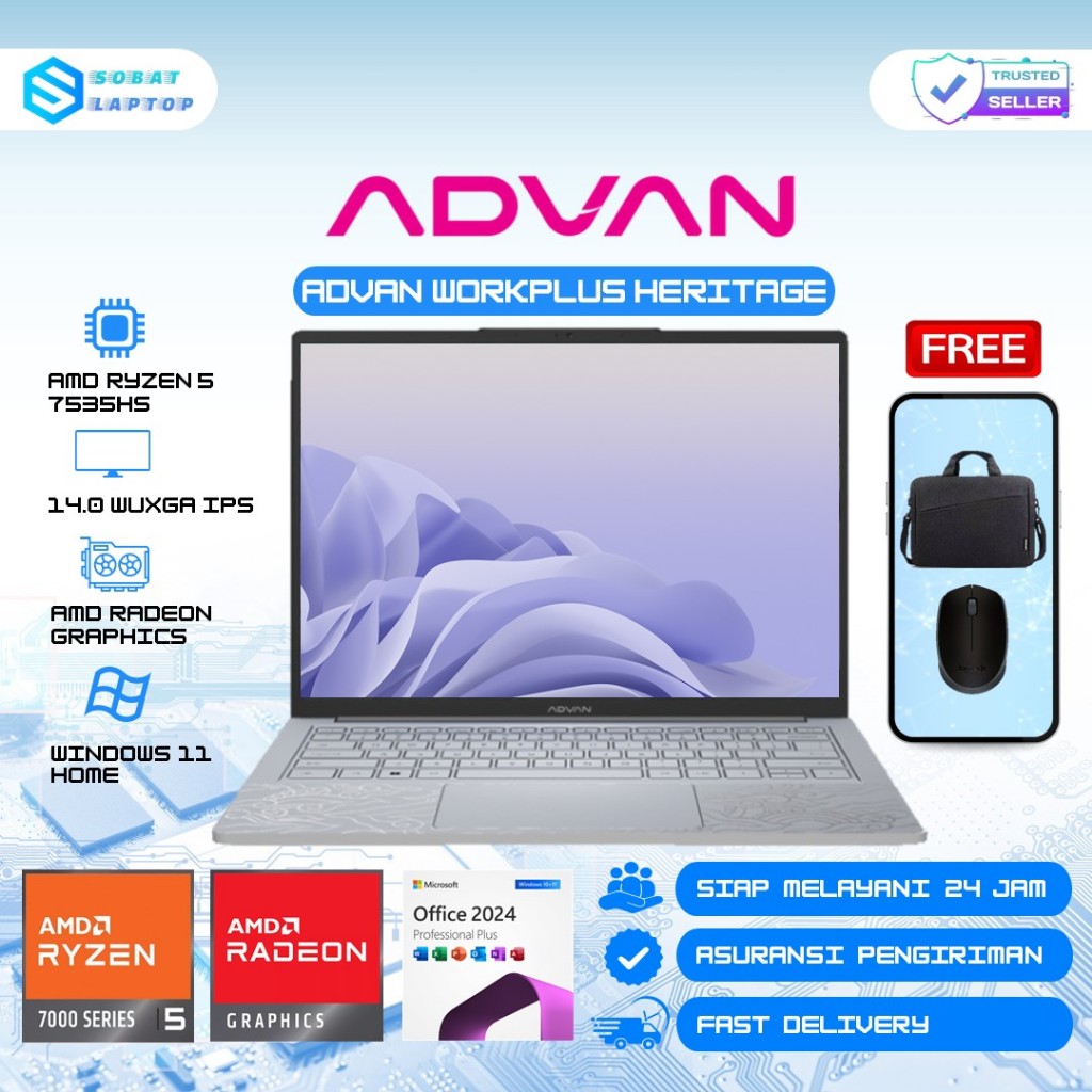 Jual Laptop Advan Workplus Heritage 14 1701 Amd Ryzen 5 7535HS 32GB ...