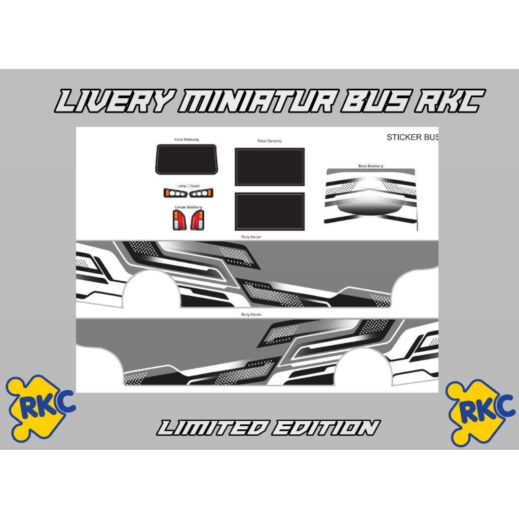 Jual livery miniatur bus rkc, livery limited edition, aksesoris ...