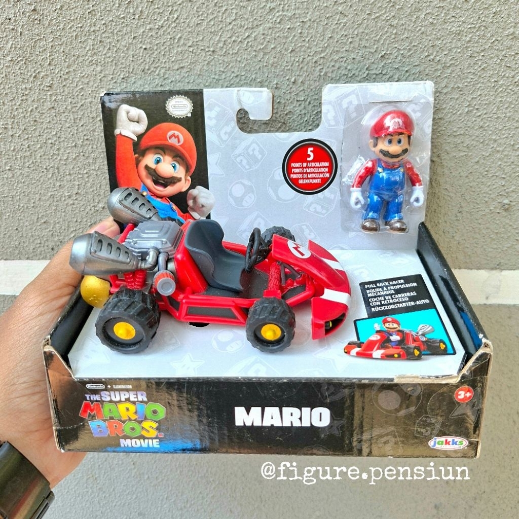 Jual JAKKS PACIFIC THE SUPER MARIO BROS MOVIE MARIO CAR PULL BACK RACER ...