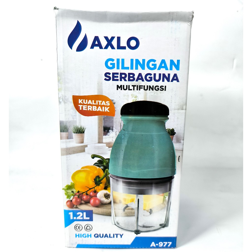 Jual Food Chopper AXLO A-977 Kapasitas 1.2L - Alat Giling Bumbu Daging ...