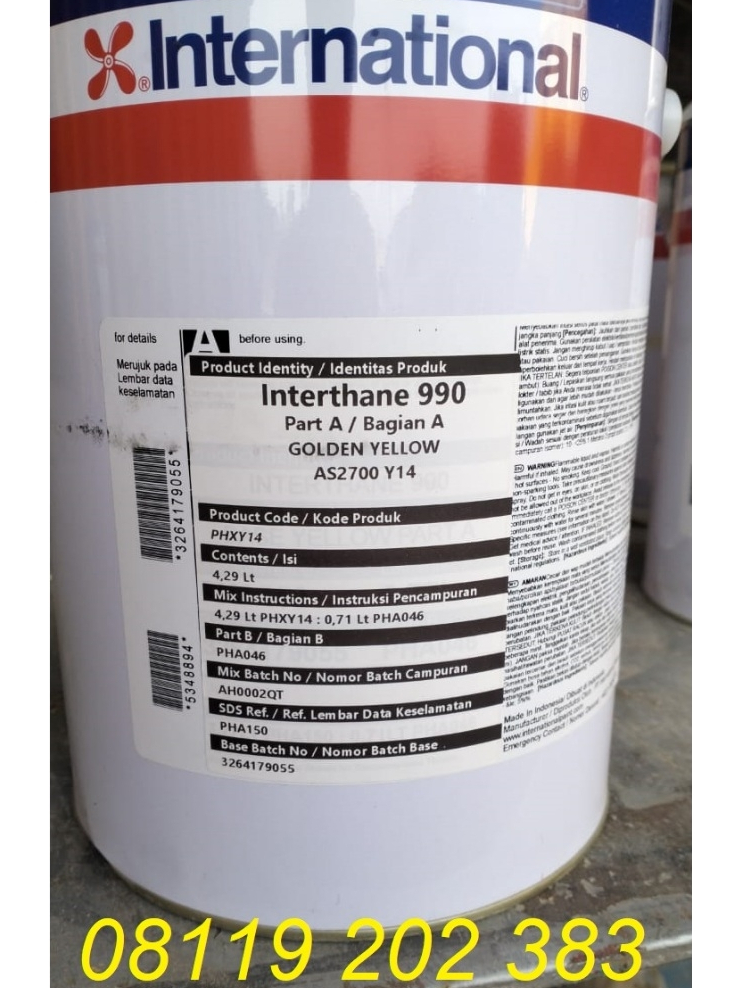 Jual Interthane 990 golden yellow AS2700 Y14 gloss 5L set PHXY14 golden ...