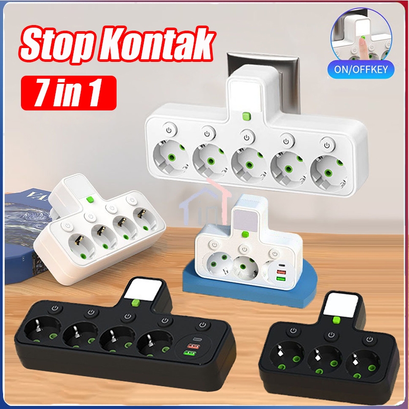 Jual [COD]European Plug Adapter with USB Ports Travel Use Plug Adapter ...