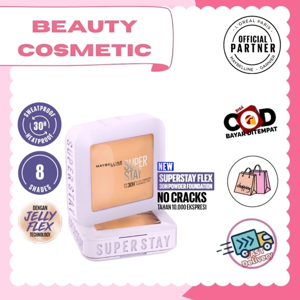 Jual MAYBELLINE SUPERSTAY FLEX POWDER 30H LONGWEAR POWDER FOUNDATION ...