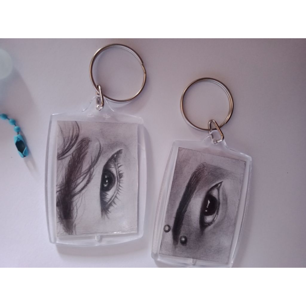Jual Keychain Sketsa Custom / Gambar Mata Handmade / Gantungan Kunci ...