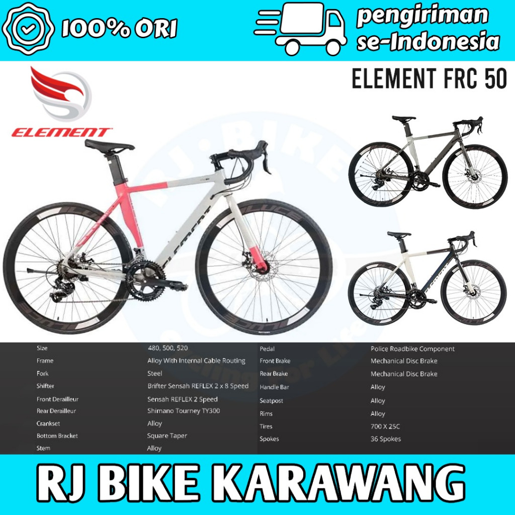 Jual SEPEDA BALAP ELEMENT FRC 50 NEW 16 SPEED ROAD BIKE 700C FRC 50 CRZ ...