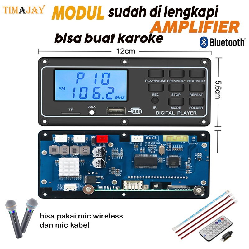 Jual kit modul mp3 TERBARU 60W+60W Bluetooth 5.3 dilengkapi amplifier ...