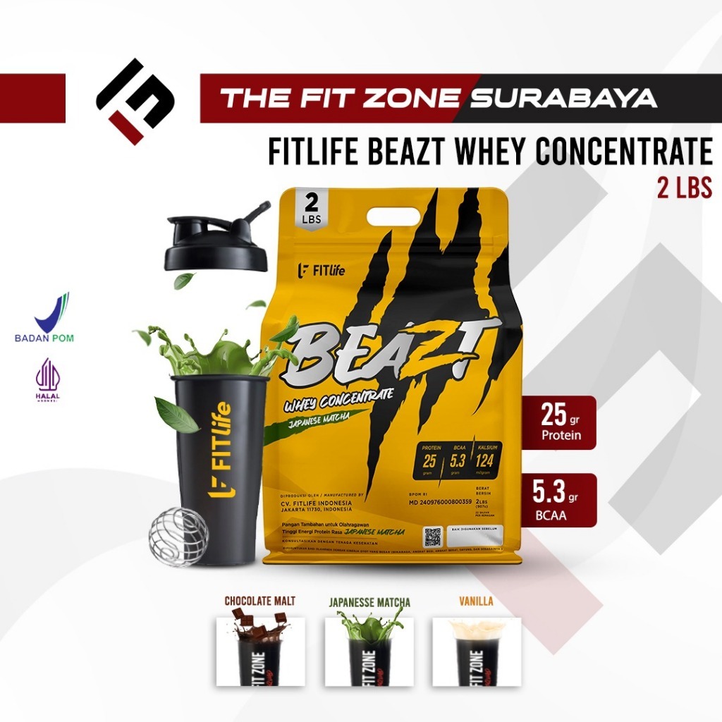 Jual ORIGINAL! FITLIFE Beazt Whey Concentrate 2 Lbs Beast Whey Protein
