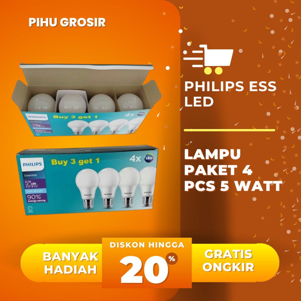 Jual philips ess led 5 watt 4 pcs | Shopee Indonesia