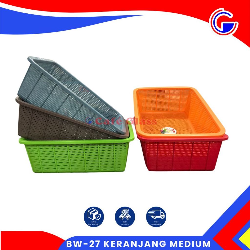 Keranjang Kotak Segi Medium Lion Star I Keranjang Sayur I Keranjang Serbaguna I Basket Medium