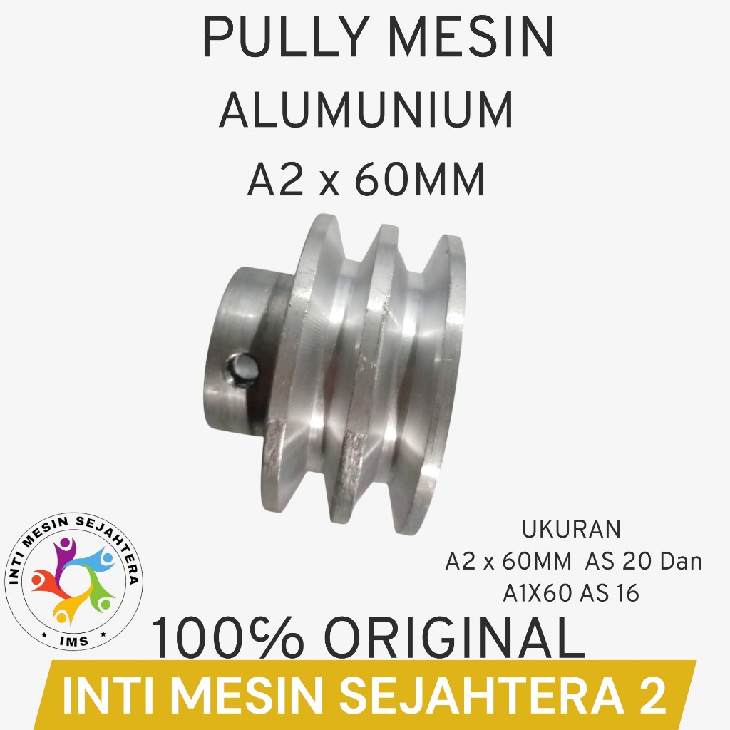 Jual PULI PULY PULLEY PULLY MESIN ALUMUNIUM A2 x 60MM AS 20 Dan A1X60 ...