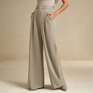 TERITORY Straight Pants High Waisted Culotte Celana Panjang Kulot Wanita Casual Formal
