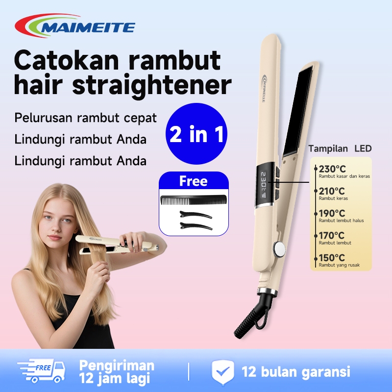 Jual MAIMEITE Catok Rambut Panel 2IN1 Hair Straightener Cepat Panas 10s ...